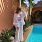Pajama Set for Womens with High Waisted Pants and Linen Blouse, Linen Soft Sleepwear, Natural Fabric Two Piece Set, Linen Bridal Party Pjs